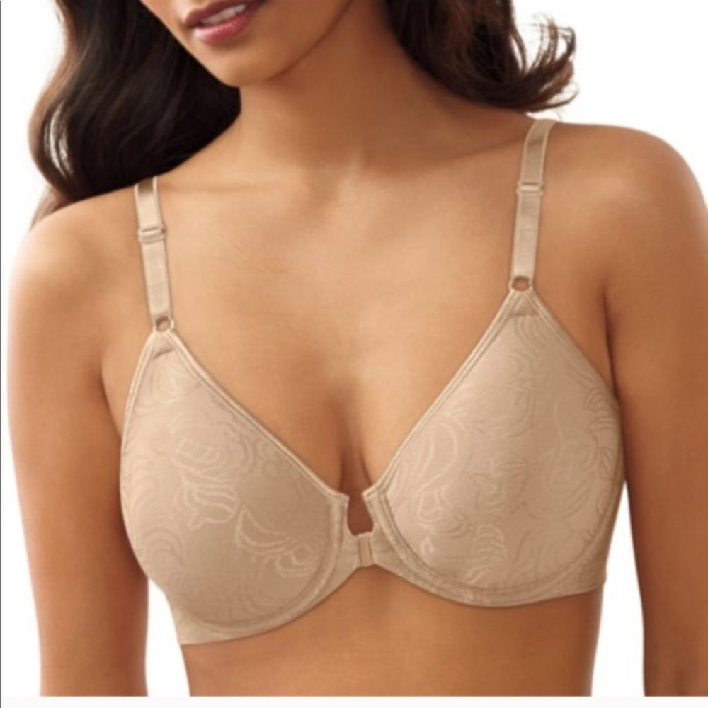 Bali Cool Comfort nude front closure bra Underwire Fully Adjustable sz 42DD New…
